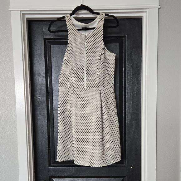 Express Black and White Polka Dot Fit & Flare Mini Dress Size 10 - Picture 1 of 12